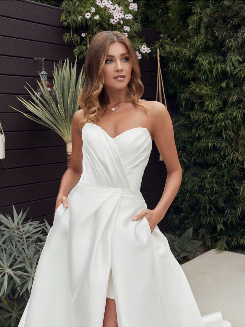 Casablanca Le Blanc Strapless Bridal Ballgown with Front Slit - Picture 4 of 8